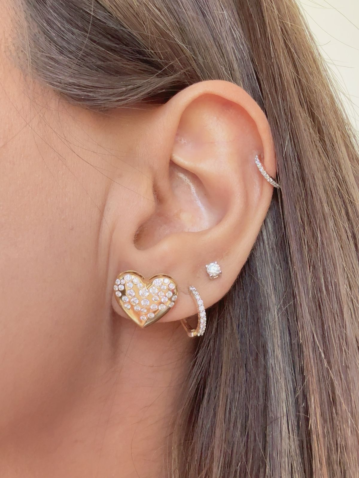Luxury edit Detachable Heart Earrings