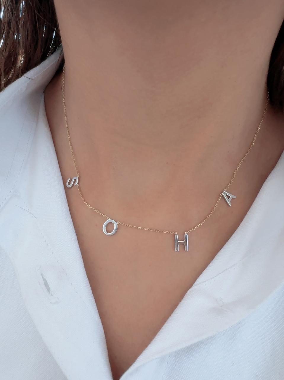 Zeeana Spaced Out Initial Necklace