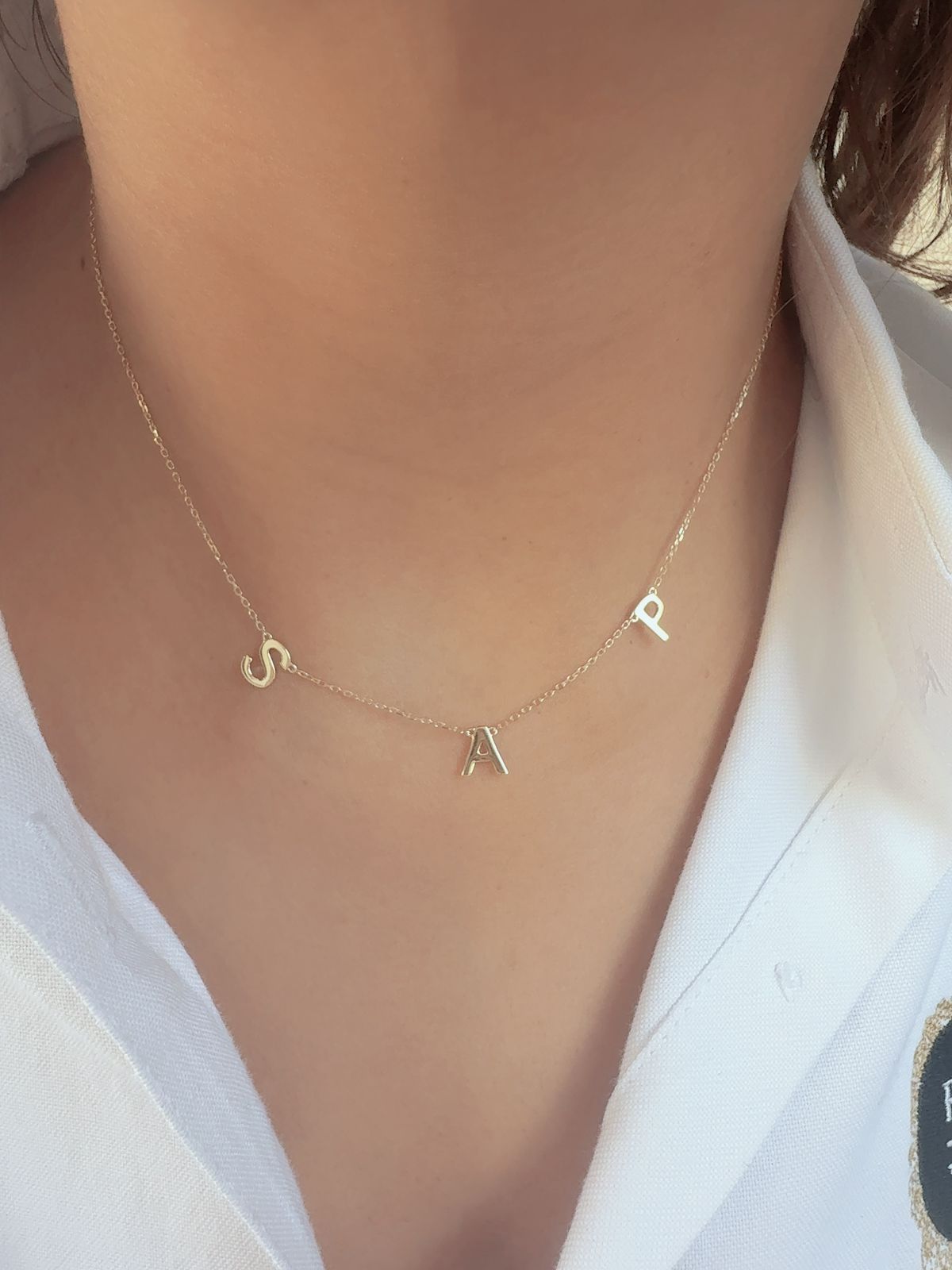 Zeeana Spaced Out Initial Necklace