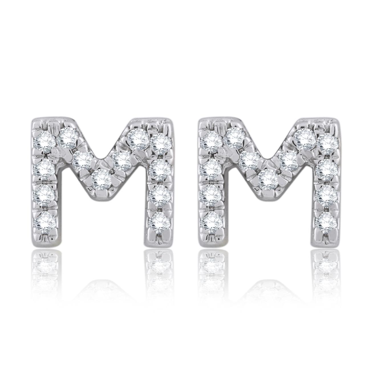 Zeeana Diamond Initial Ear Studs
