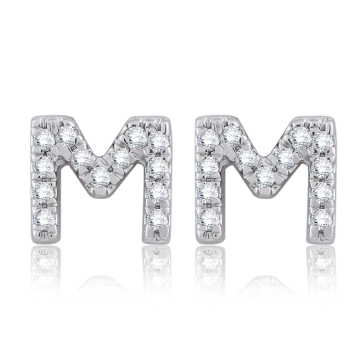 Zeeana Diamond Initial Ear Studs