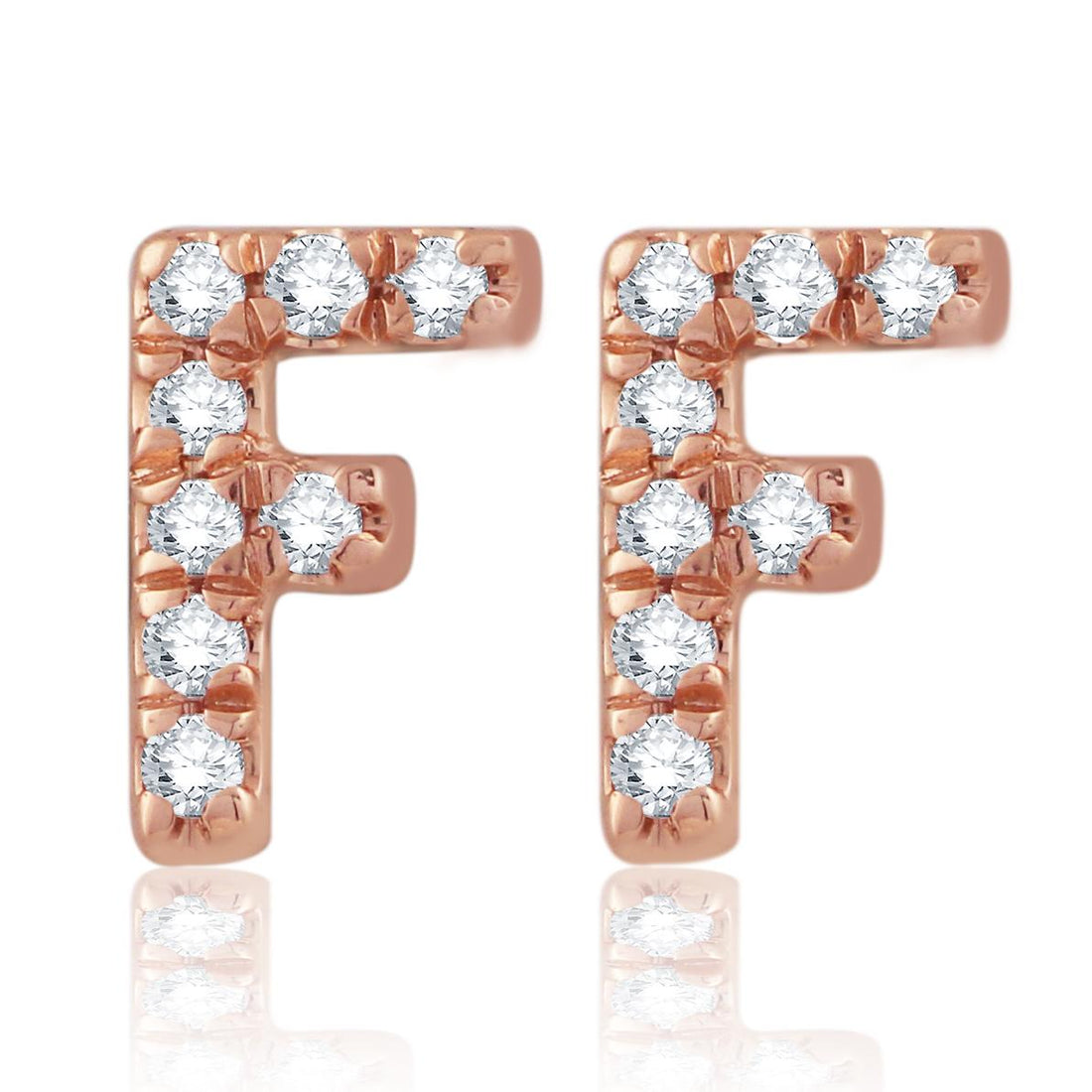Zeeana Diamond Initial Ear Studs