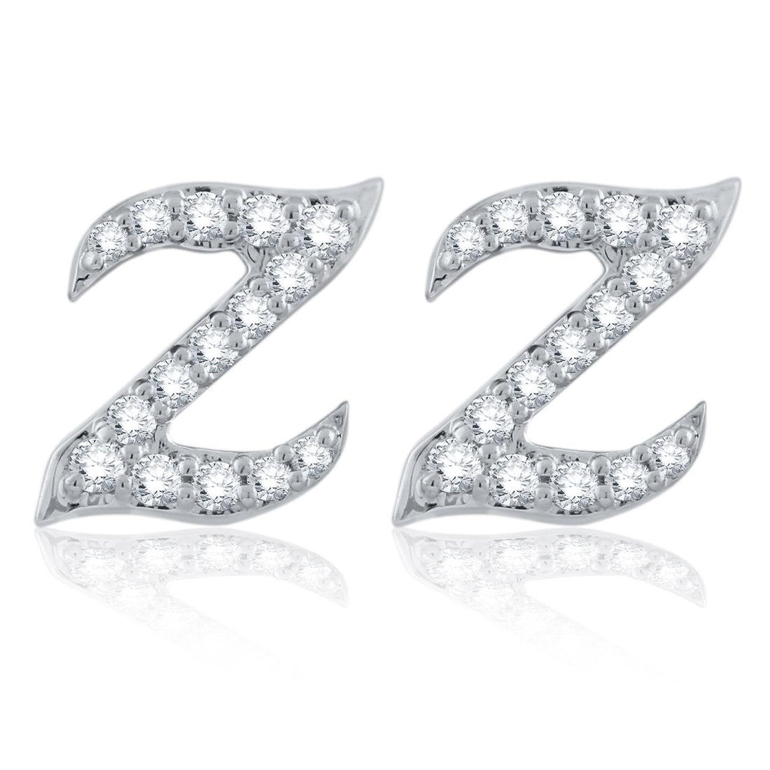 Zeeana Diamond Initial Ear Studs