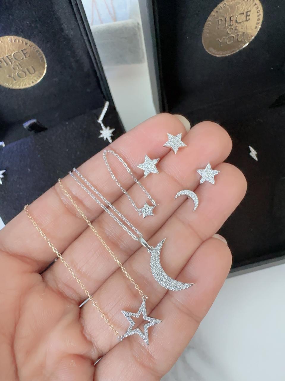 Timeless essentials Moon Star Ear Studs