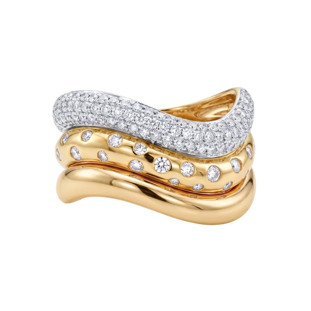 Jumbo Trio Wave Diamond Ring