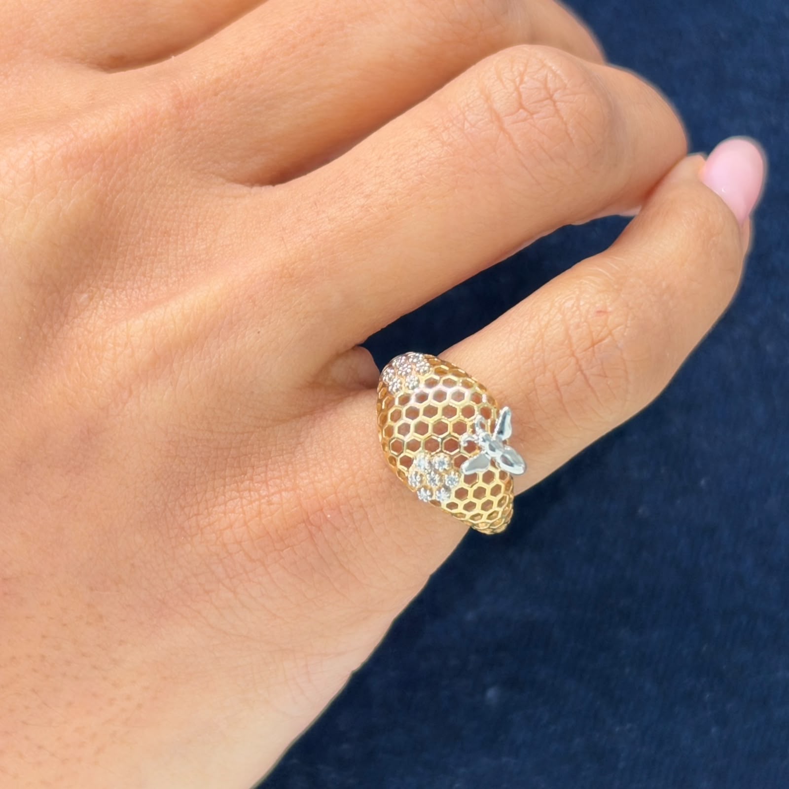 Golden Hive Pinky Ring