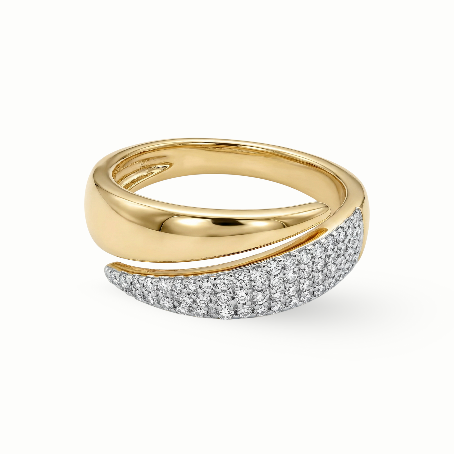 Buy 18K yellow gold pavé diamond ring for women 0.22 carat Dubai luxury statement ring