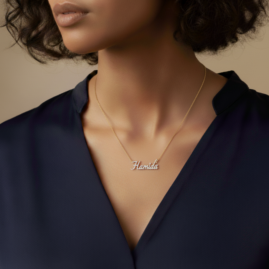 Zeeana Diamond Name Necklace