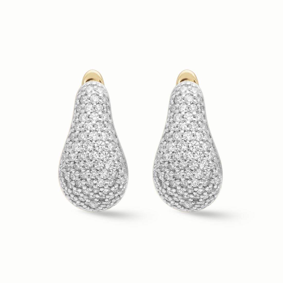 Teardrop diamond earrings 18K gold women Dubai
