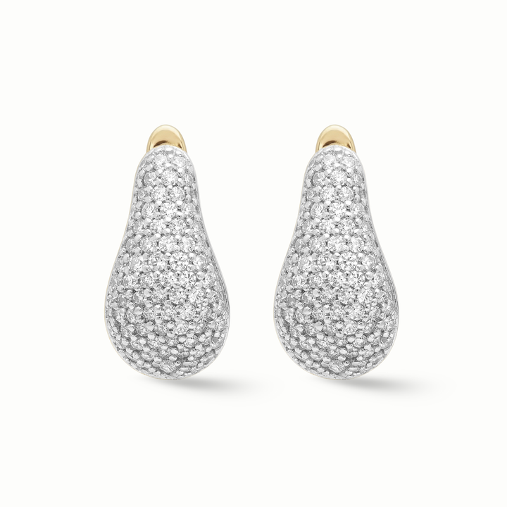 Teardrop diamond earrings 18K gold women Dubai
