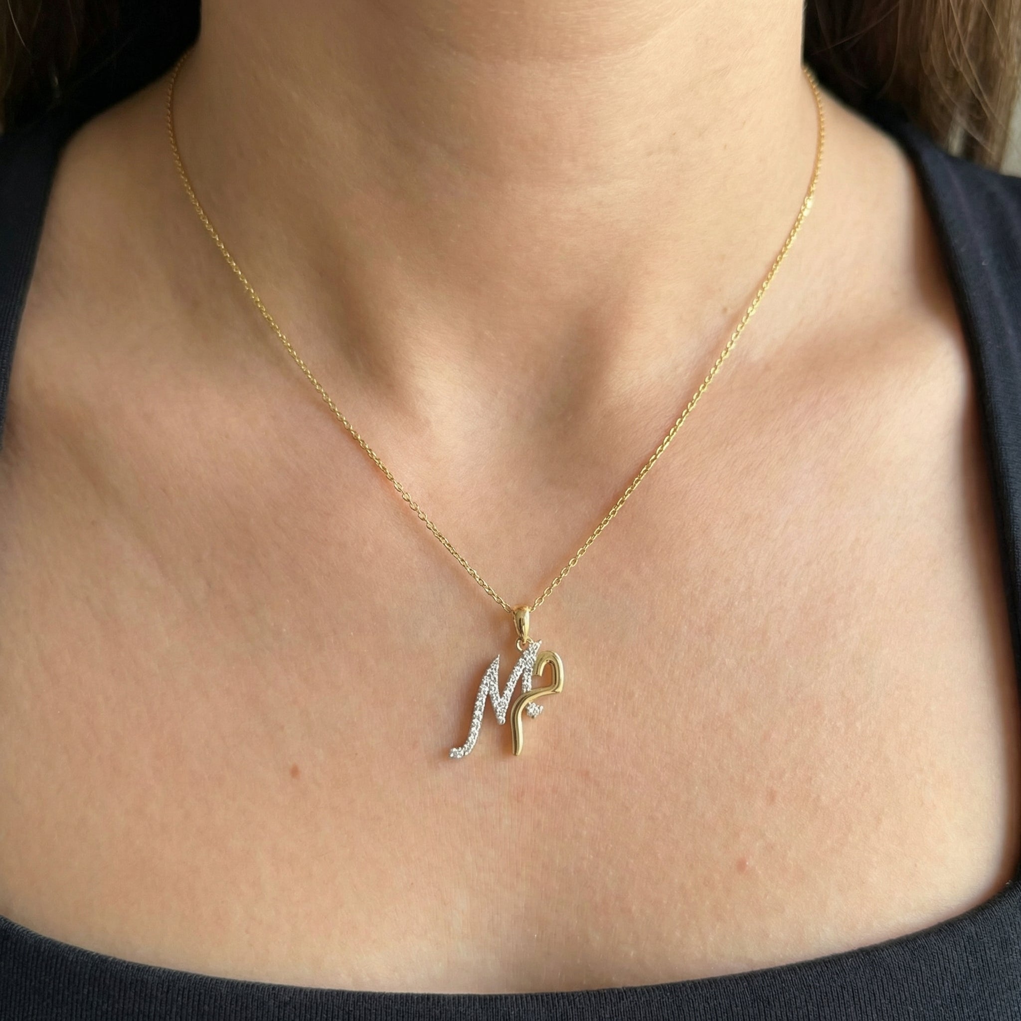 Zeeana Two Alphabet Combo Necklace