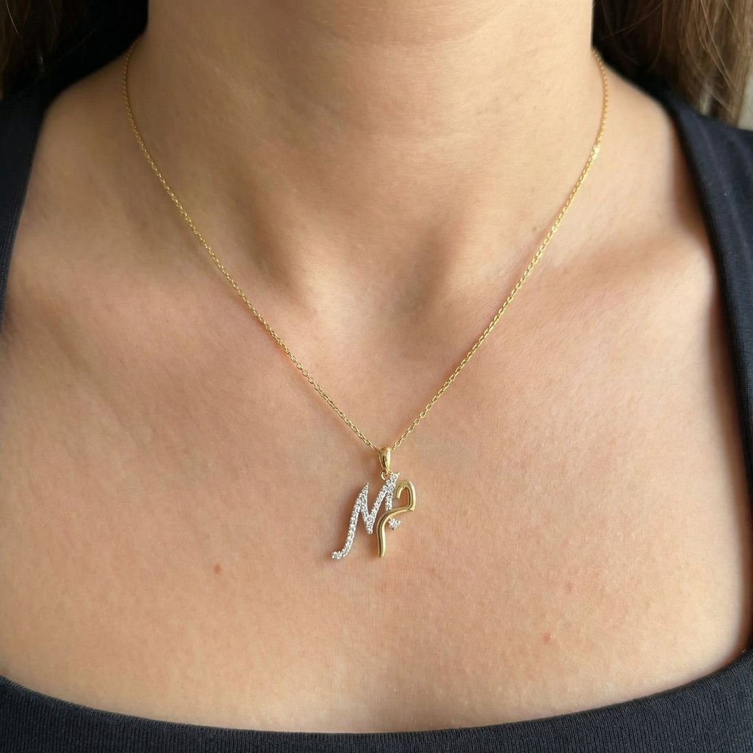 Zeeana Two Alphabet Combo Necklace