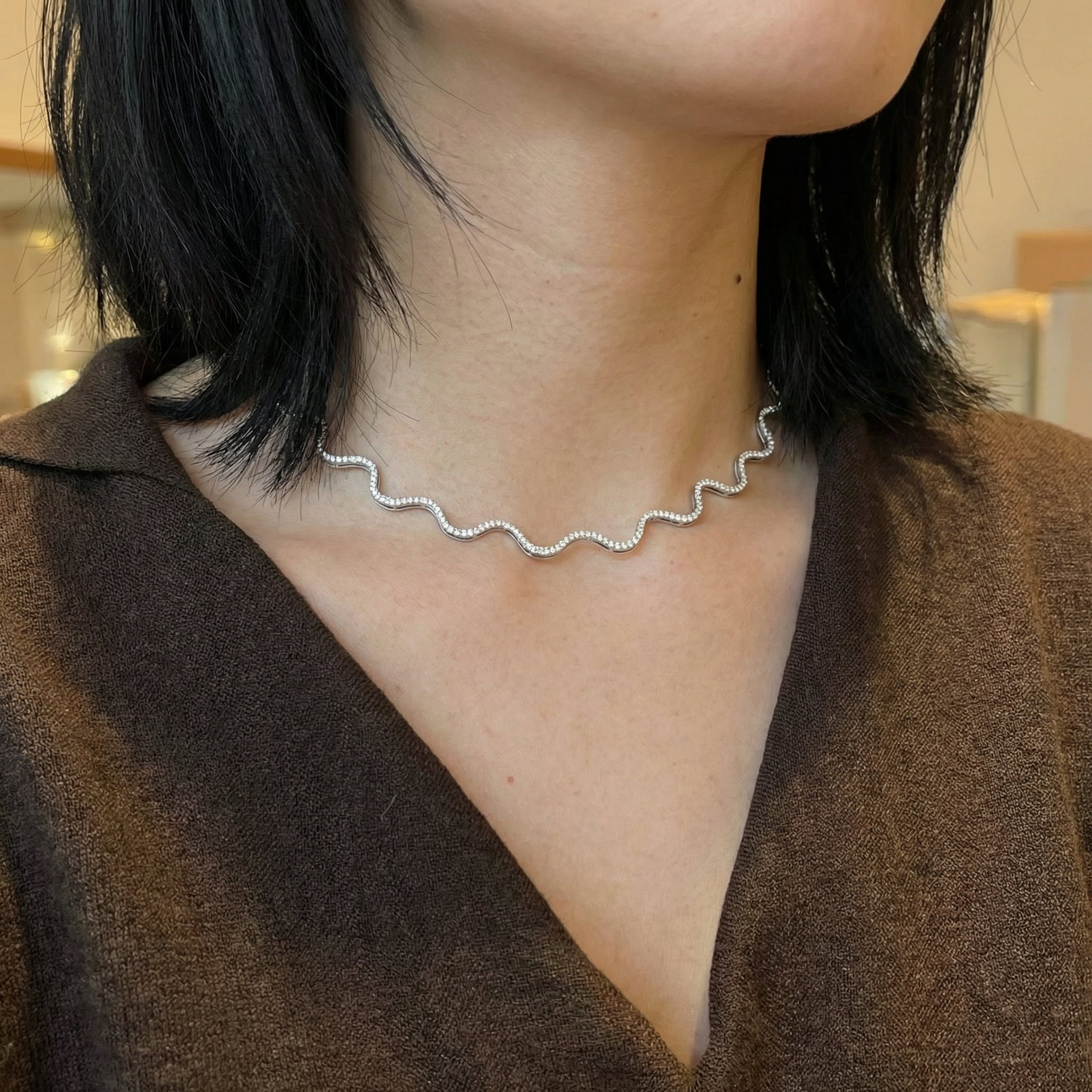 Wave Tennis Necklace