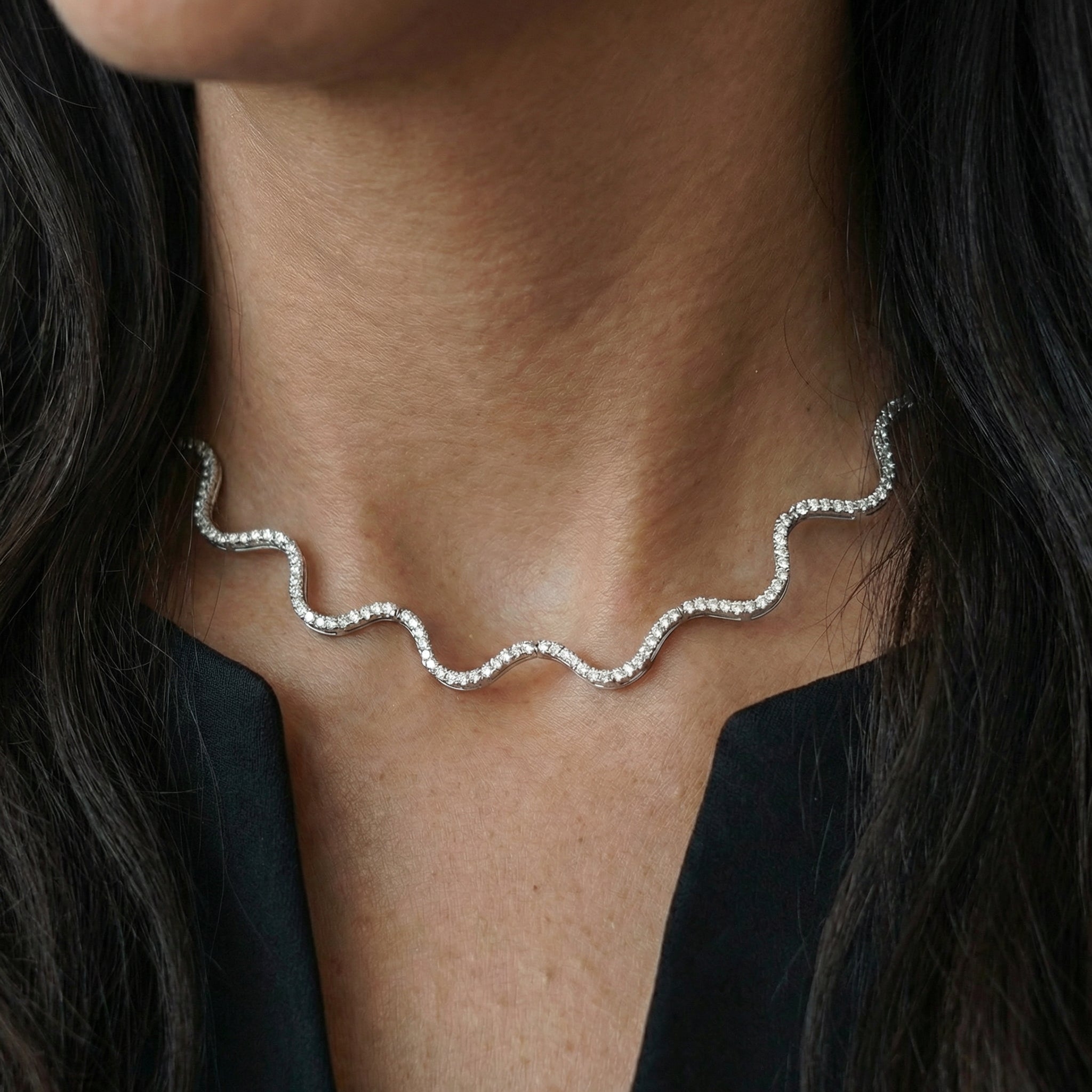 Wave Tennis Necklace