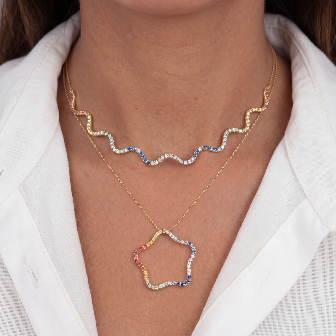 Wave Tennis Necklace