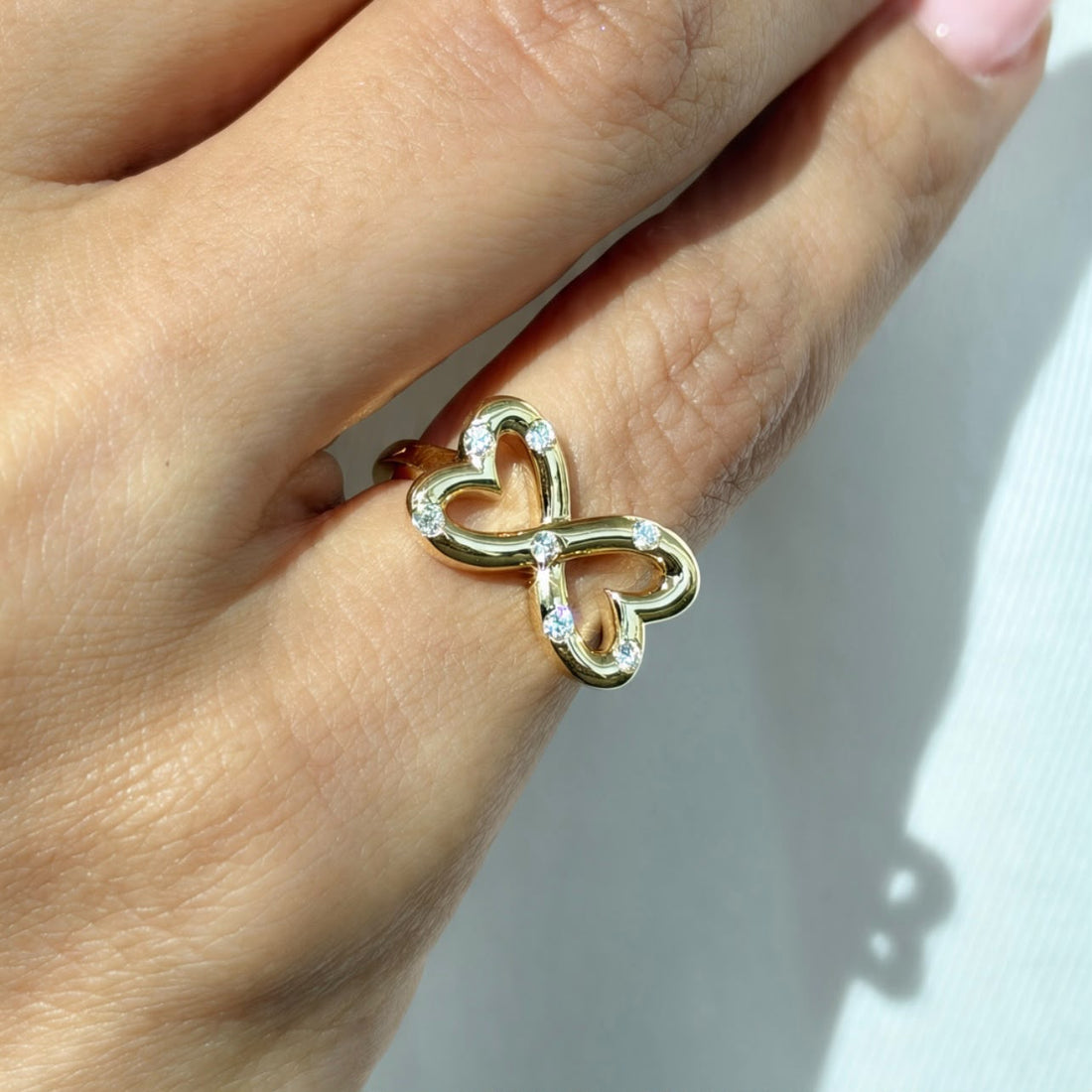 Seven Diamond Infinity Pinky Ring