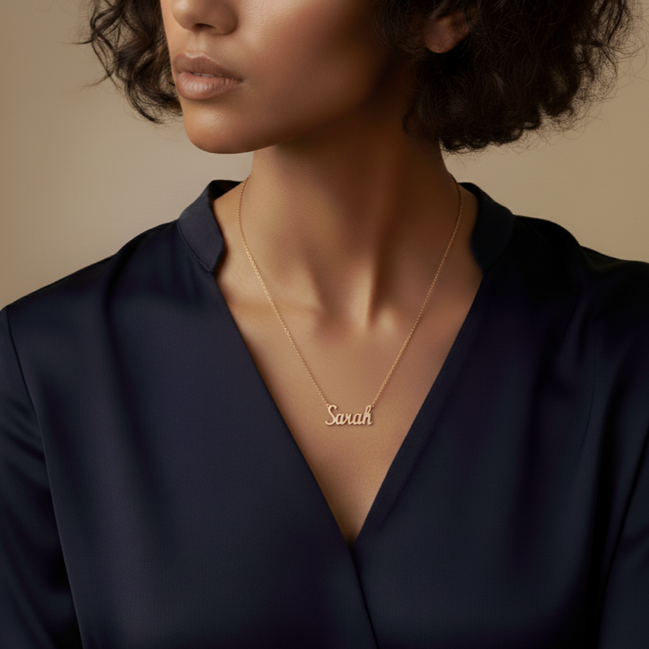 Zeeana Gold Name Necklace