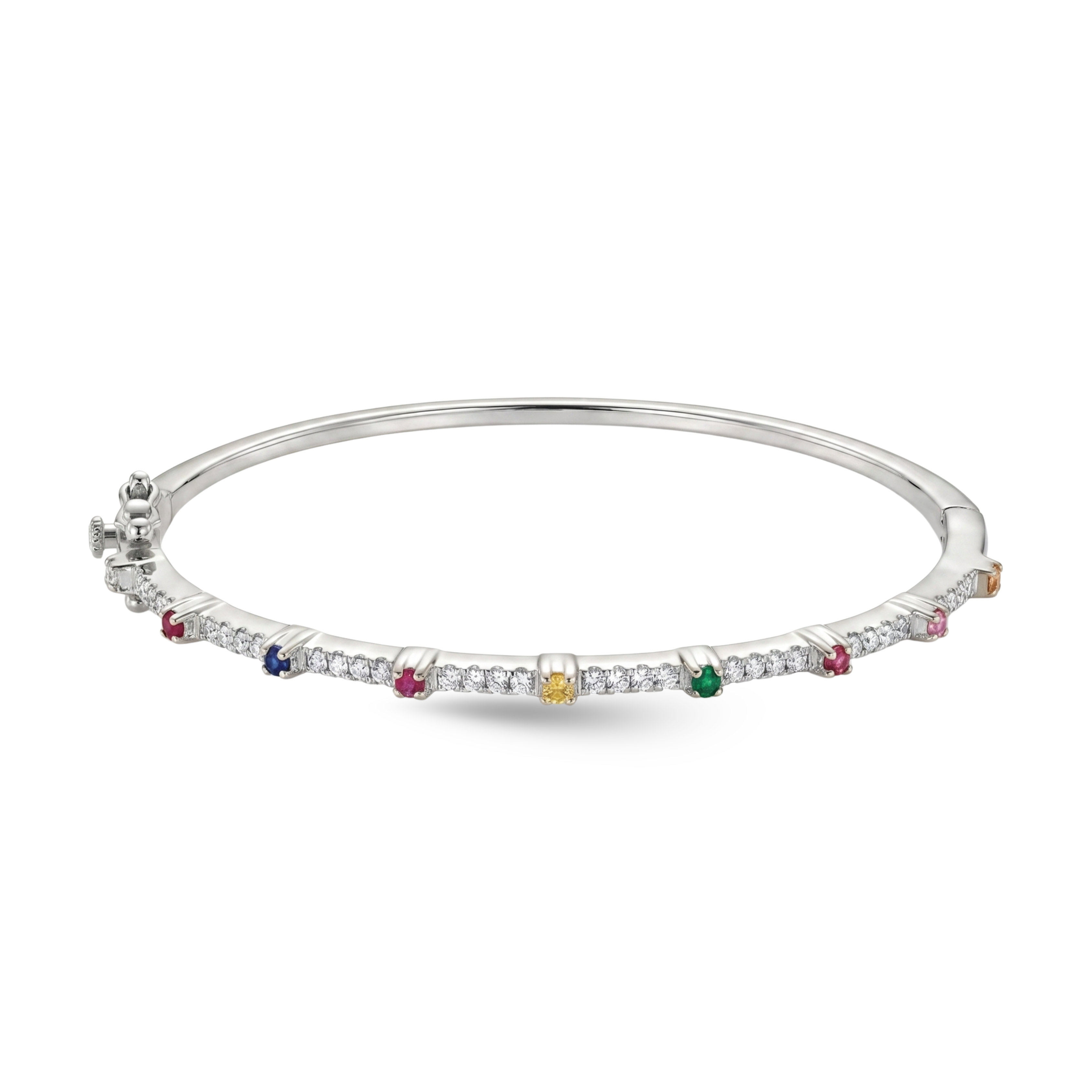Eternity Diamond and Precious Stone Bangle