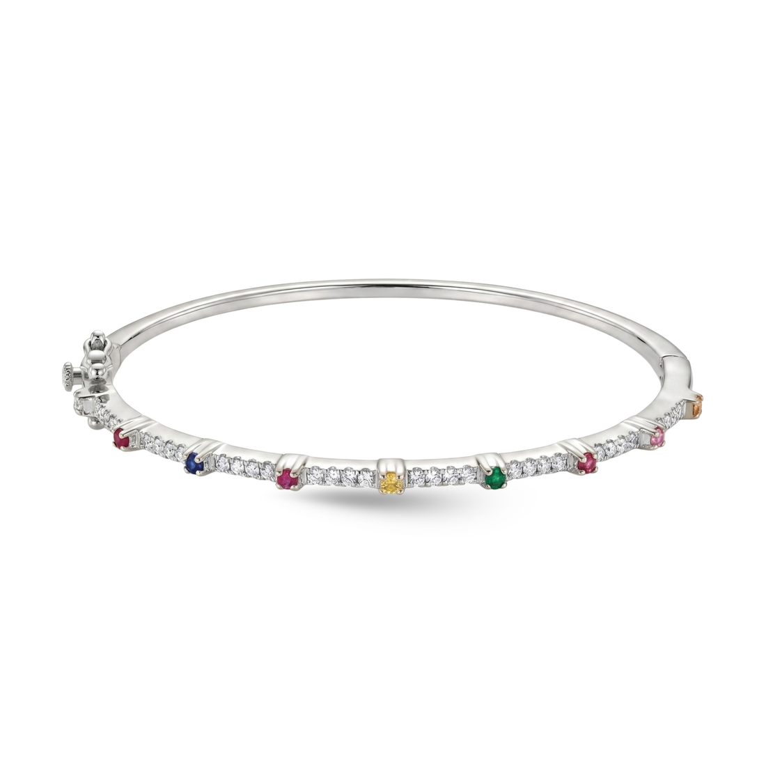 Eternity Diamond and Precious Stone Bangle