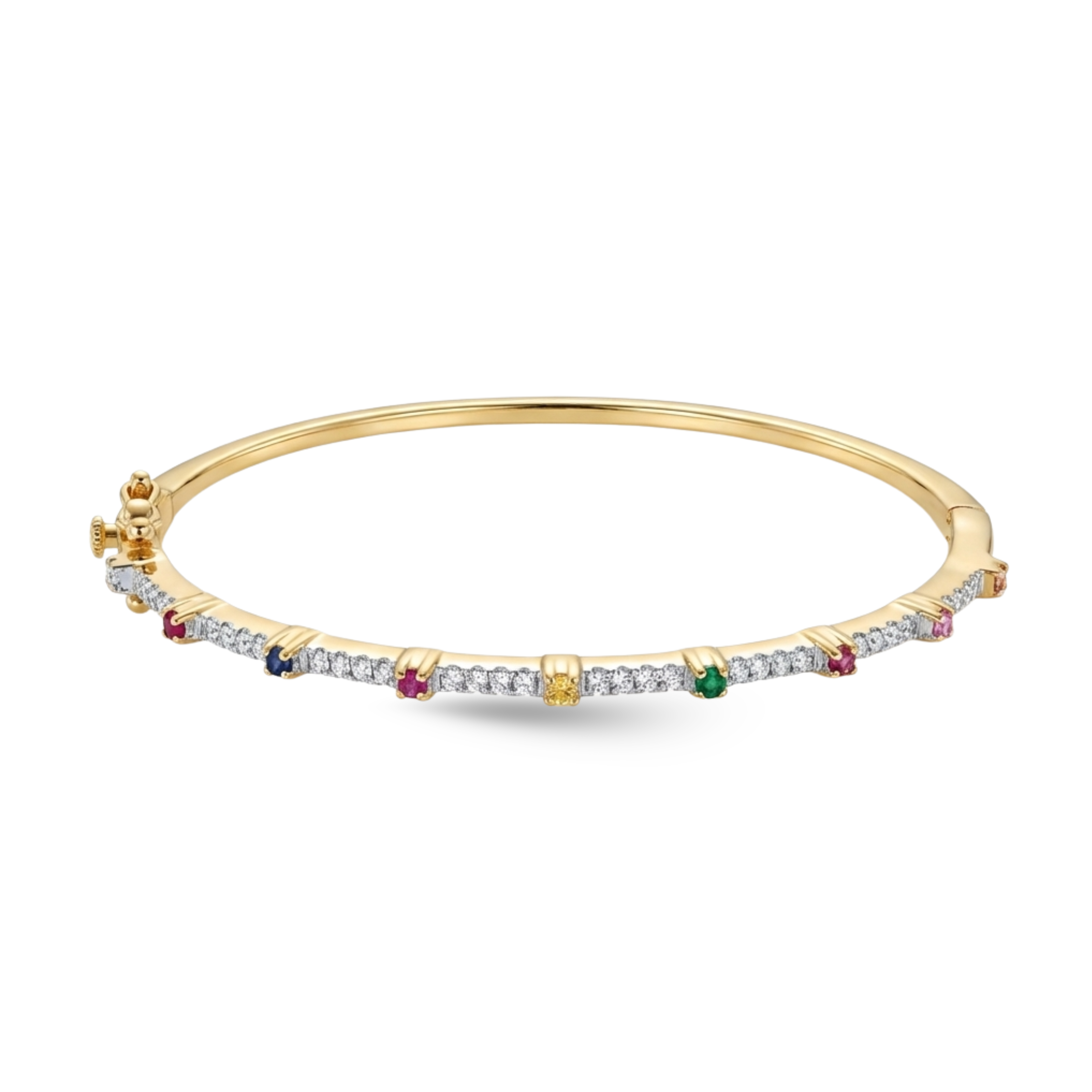 Eternity Diamond and Precious Stone Bangle