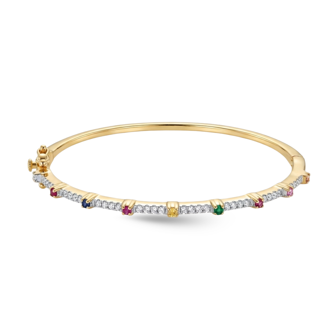 Eternity Diamond and Precious Stone Bangle