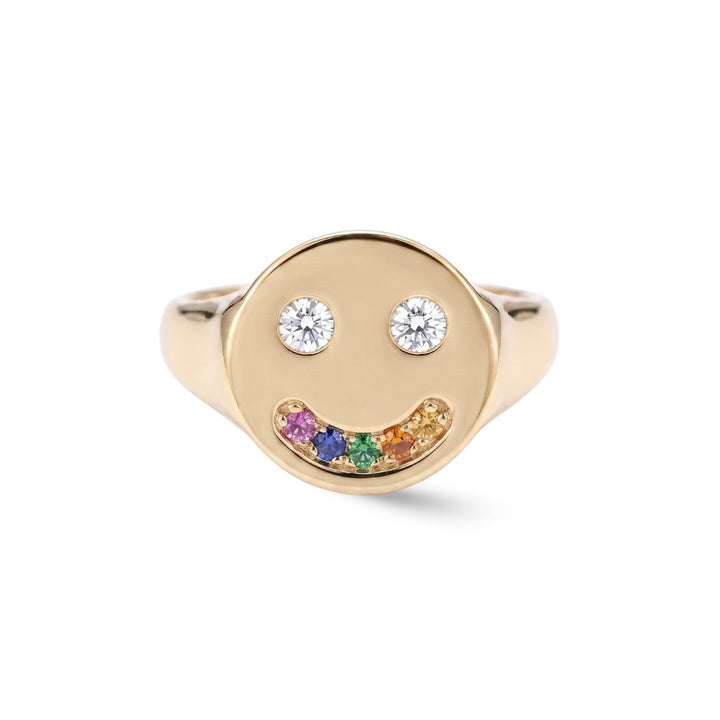 Smiley Diamond & Gemstone Ring