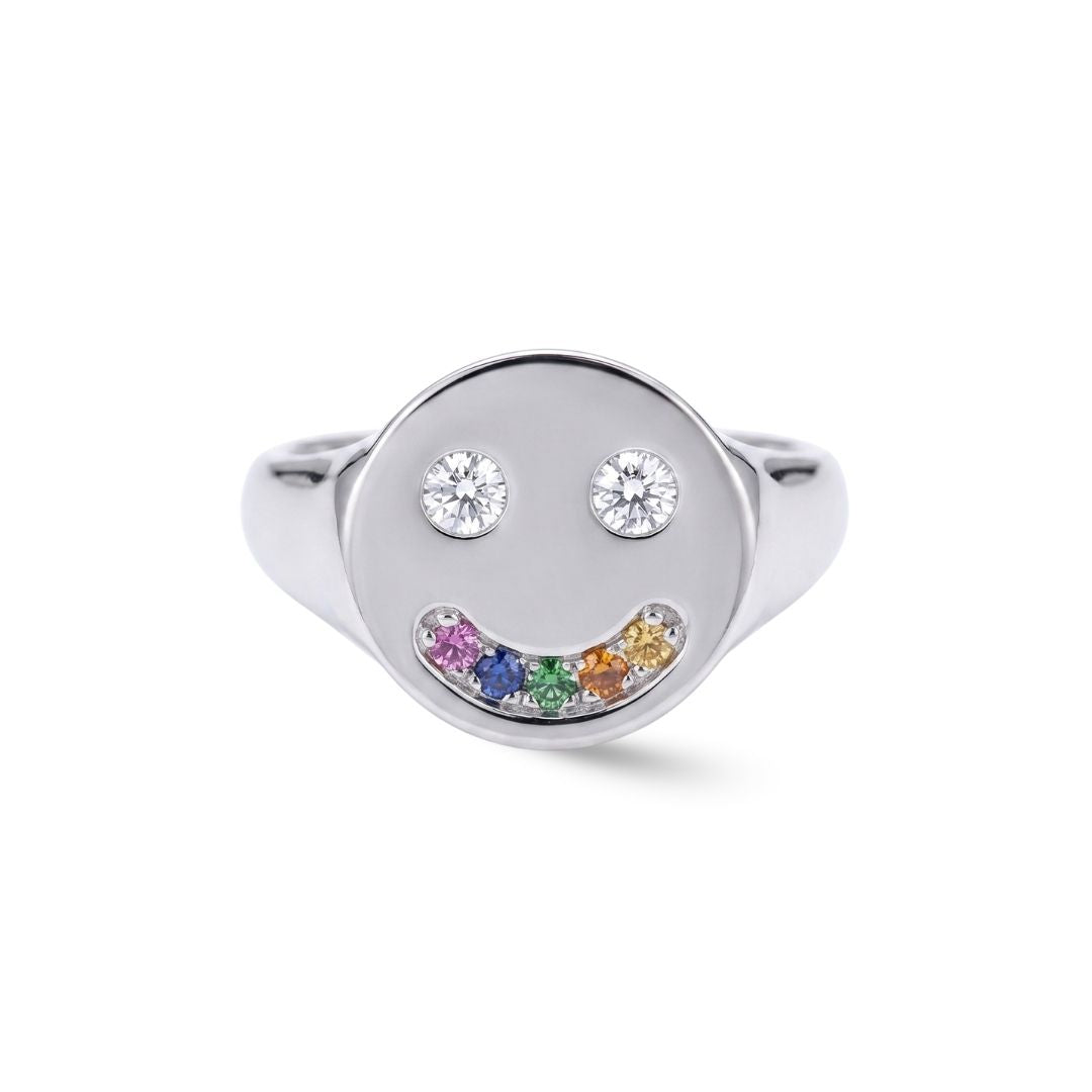 Smiley Diamond & Gemstone Ring