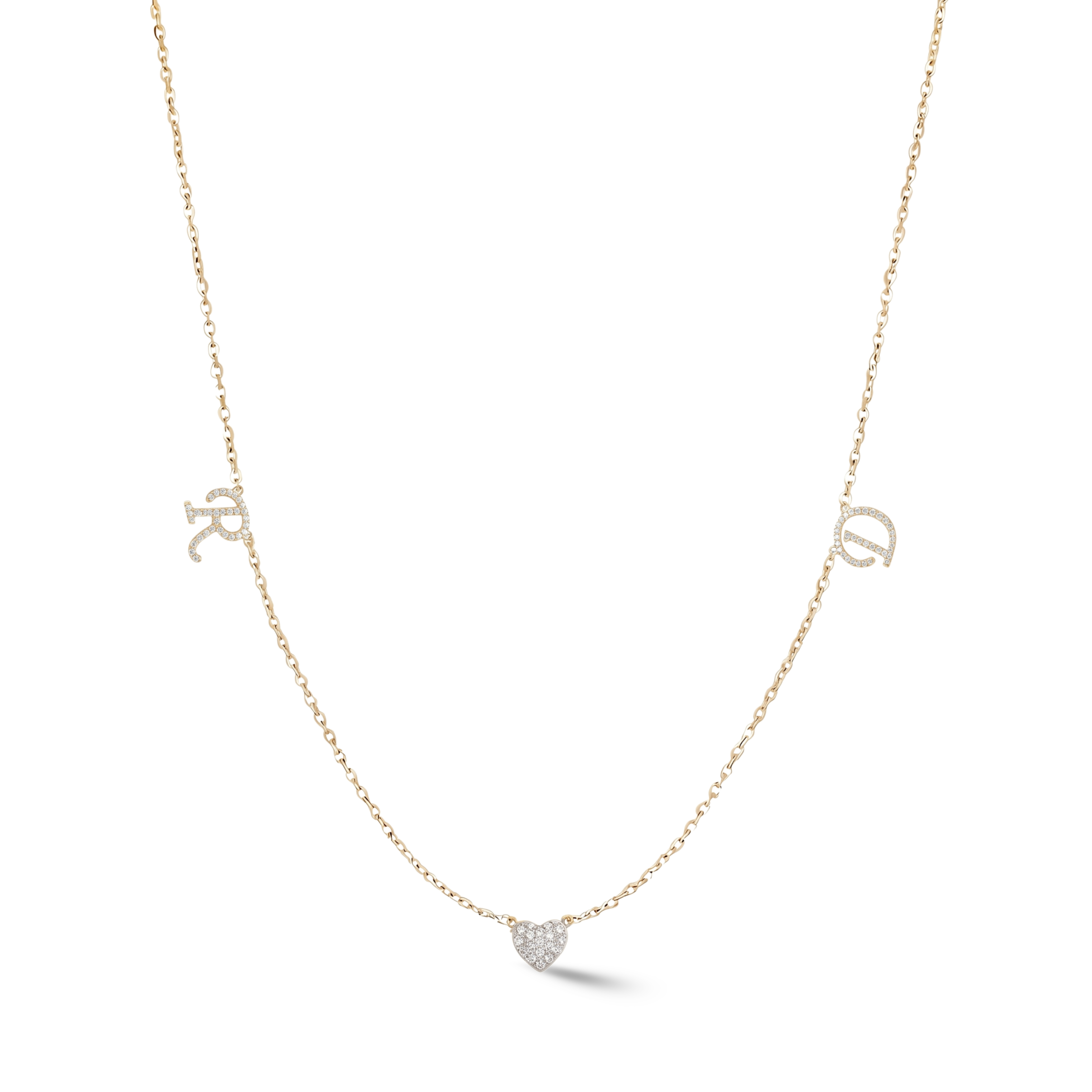 Zeeana Diamond Alphabets Necklace