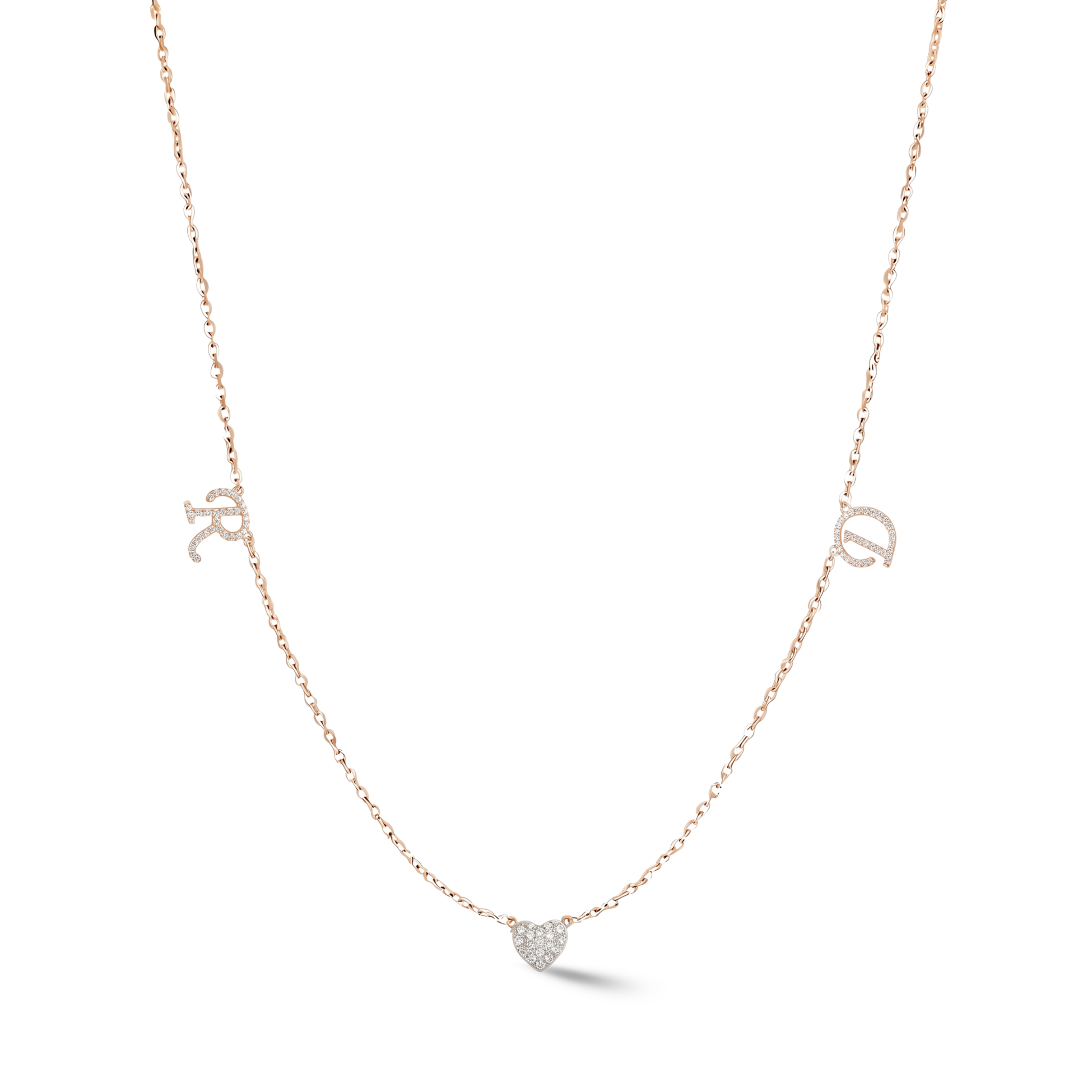Zeeana Diamond Alphabets Necklace