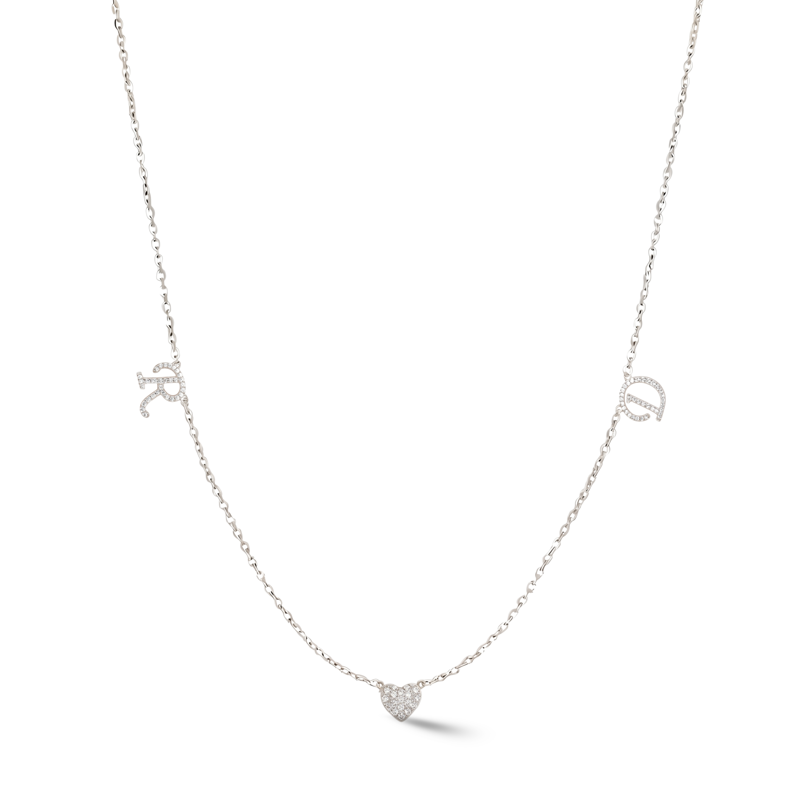 Zeeana Diamond Alphabets Necklace