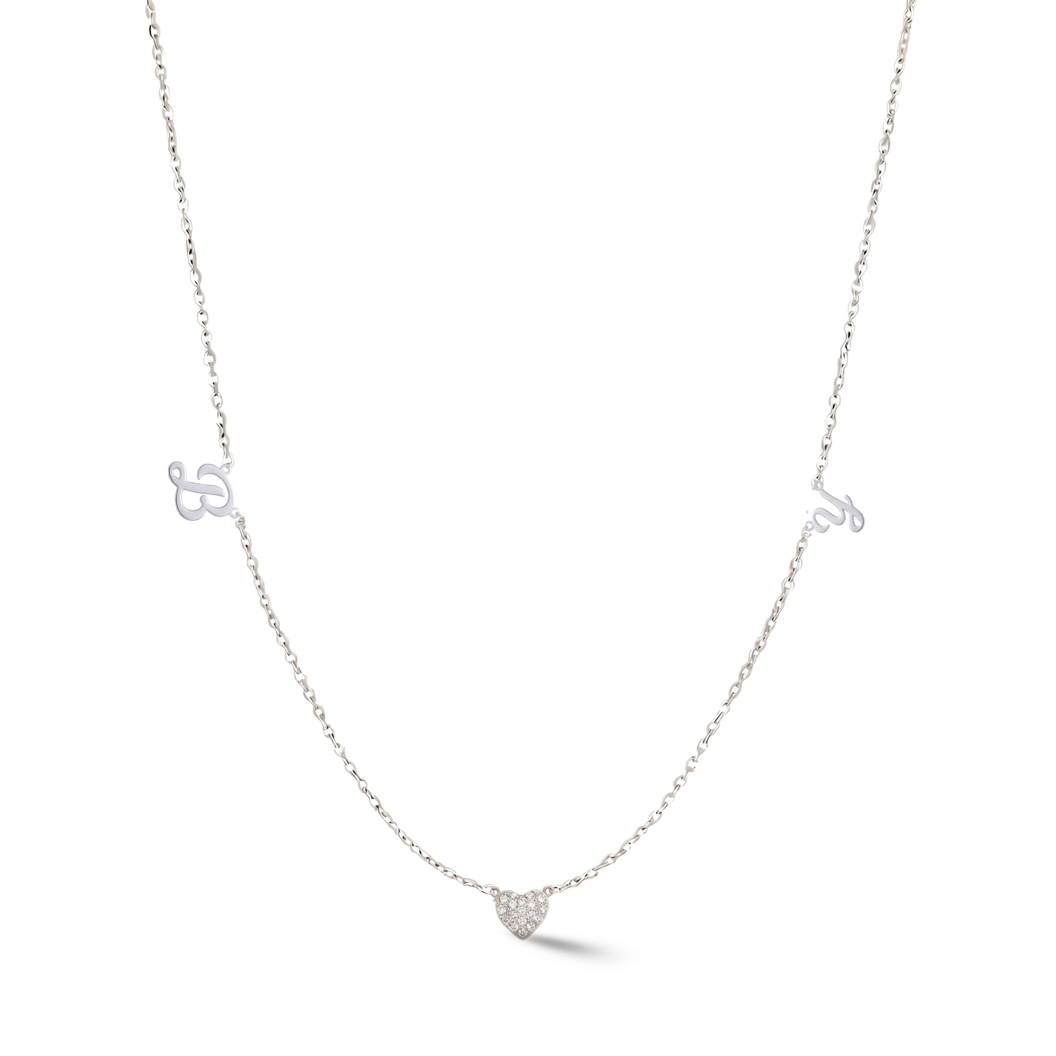 Zeeana Diamond Alphabets Necklace