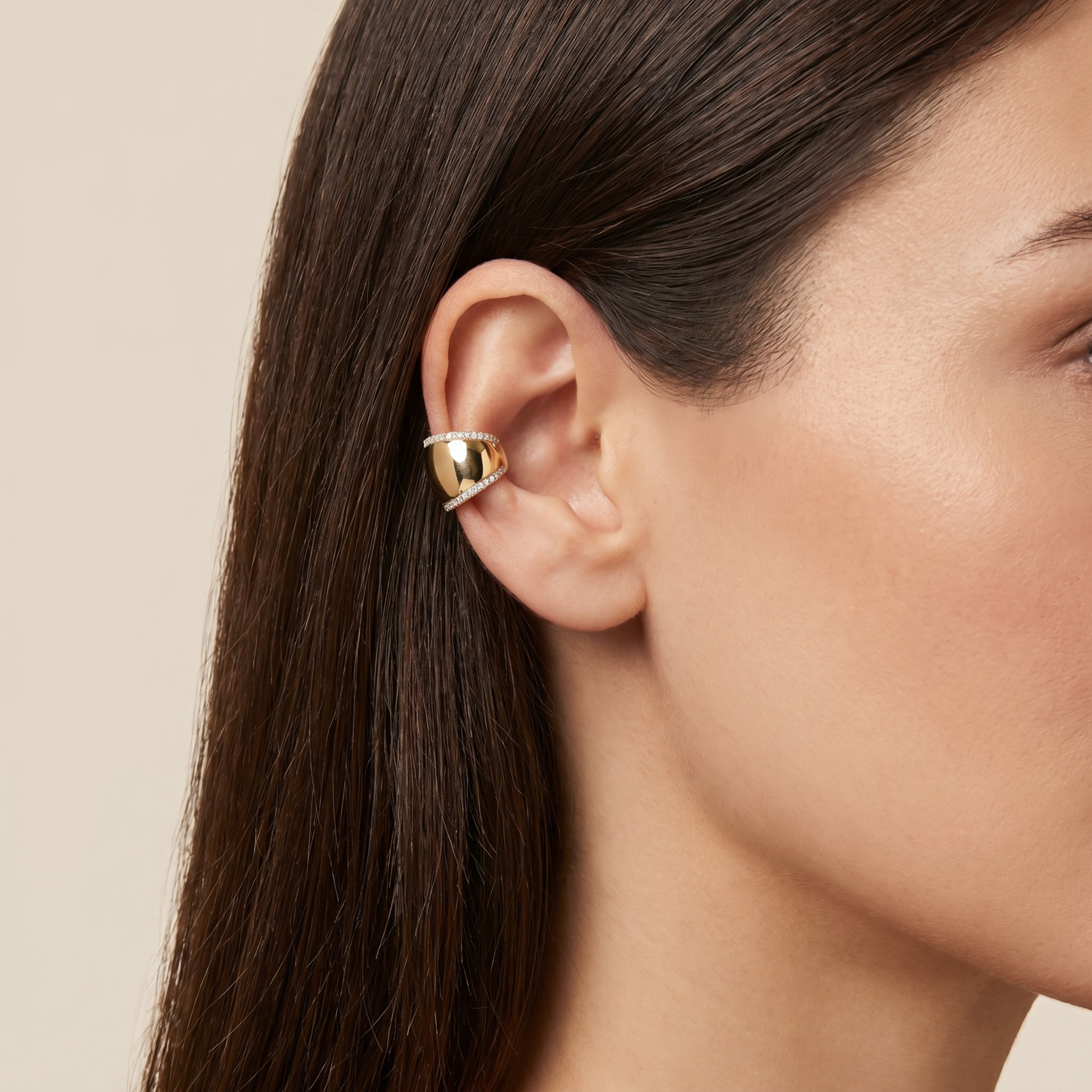 Gilded Chunky Diamond Ear Cuff