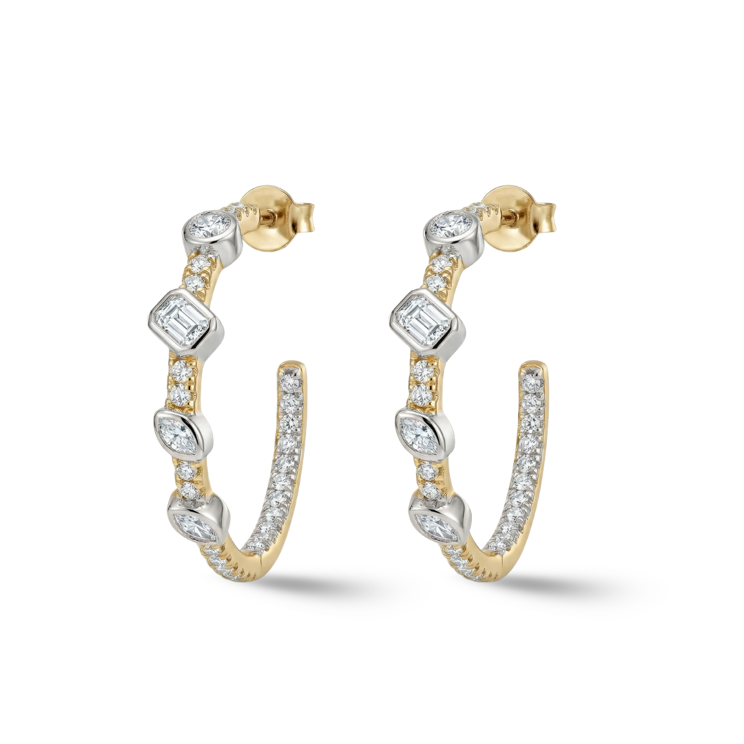 Timeless essentials Multi Shape Diamond Hoops