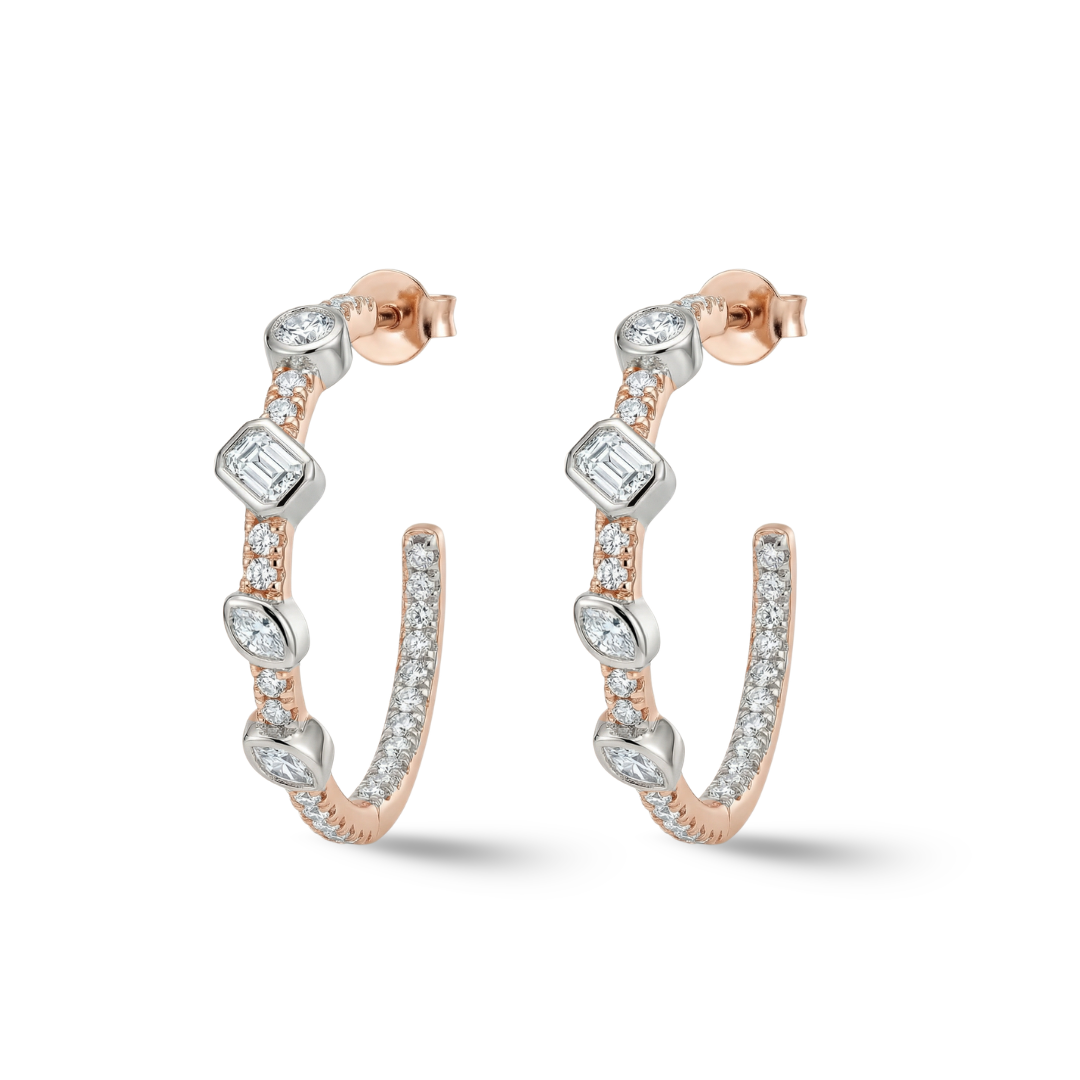 Timeless essentials Multi Shape Diamond Hoops