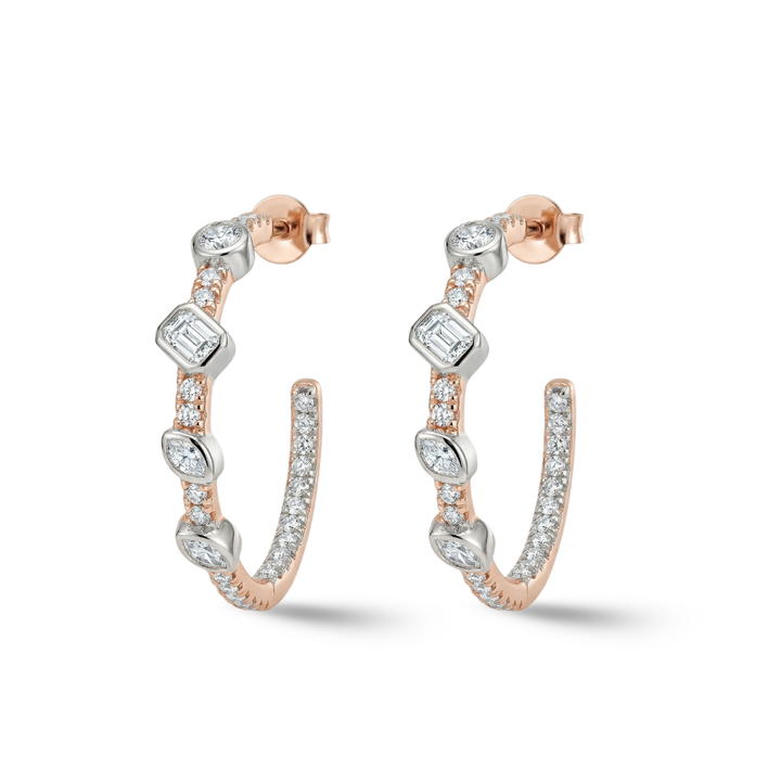 Timeless essentials Multi Shape Diamond Hoops