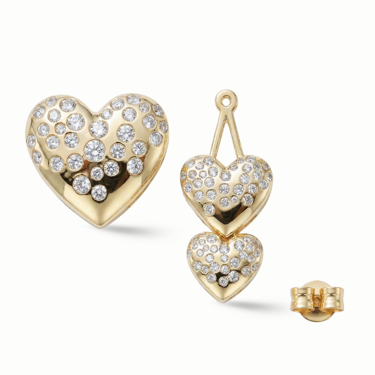 Luxury edit Detachable Heart Earrings
