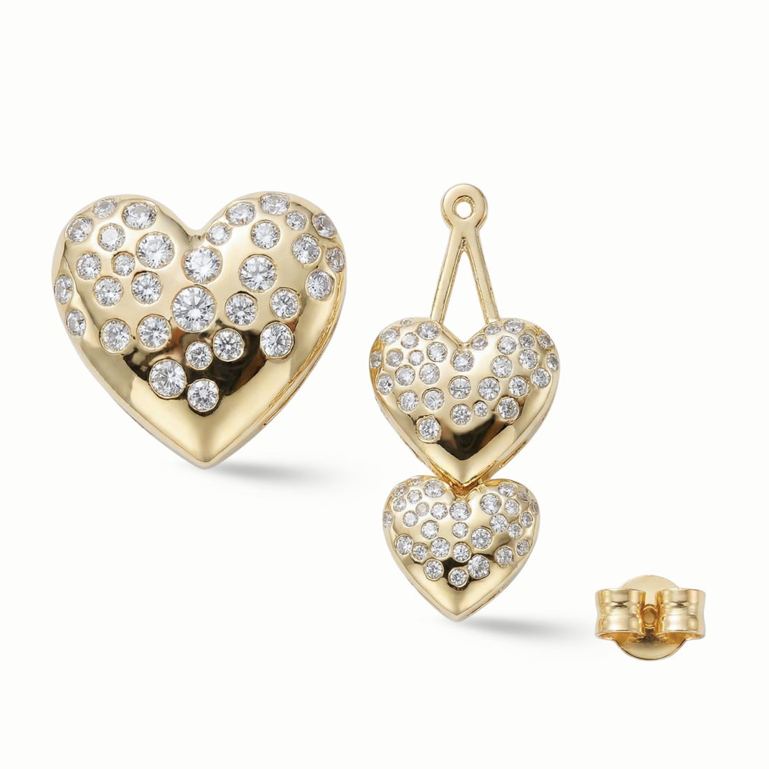 Luxury edit Detachable Heart Earrings