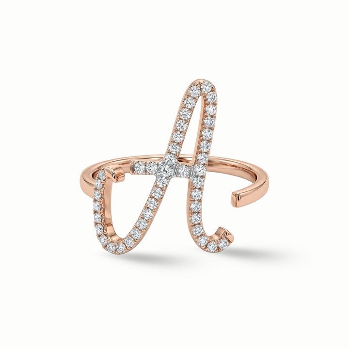 Zeeana Statement Alphabet Ring
