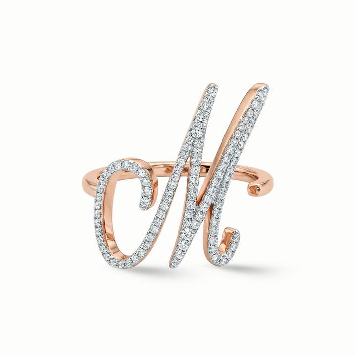 Zeeana Statement Alphabet Ring