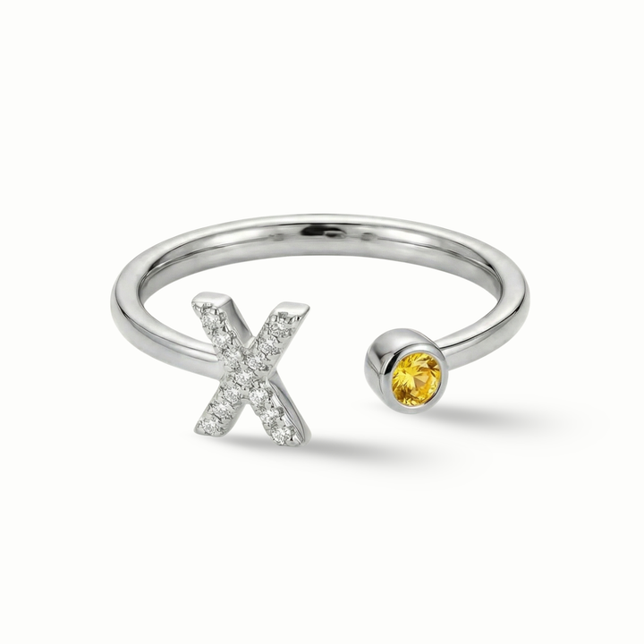 Zeeana Alphabet and Birthstone Ring