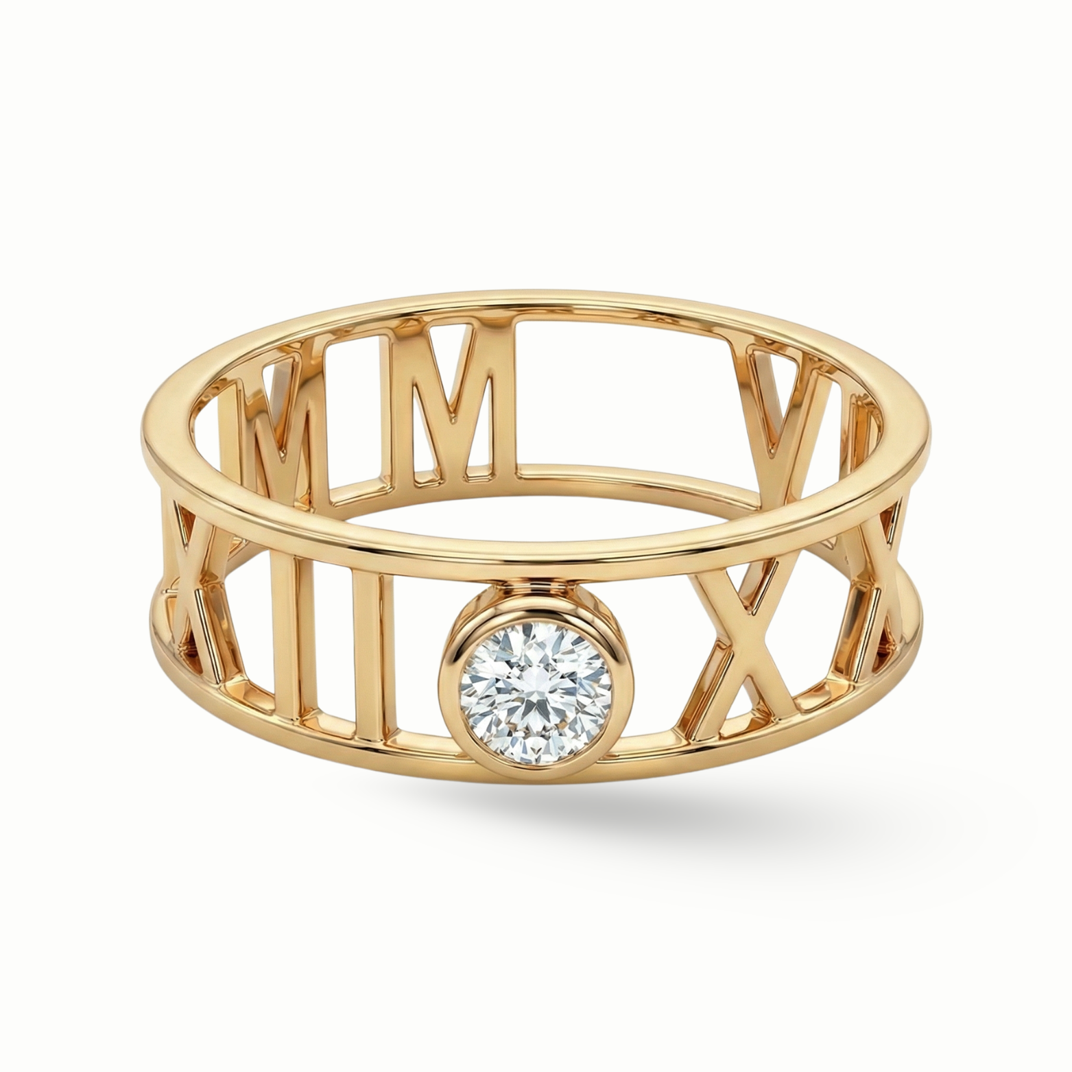 Zeeana Roman Number Date Ring