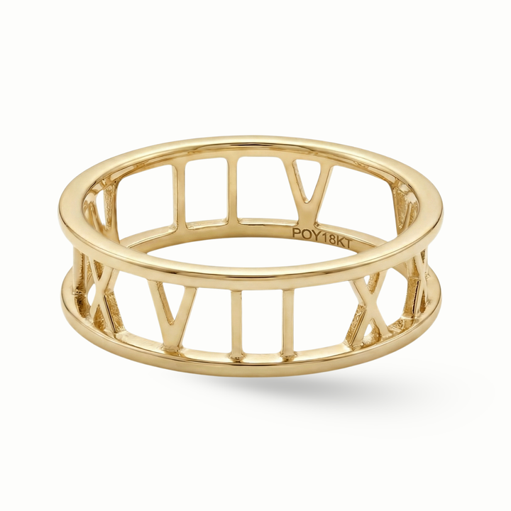Zeeana Roman Number Date Ring
