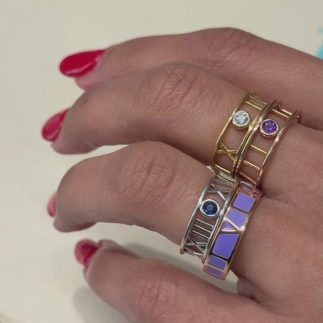 Zeeana Roman Number Date Ring