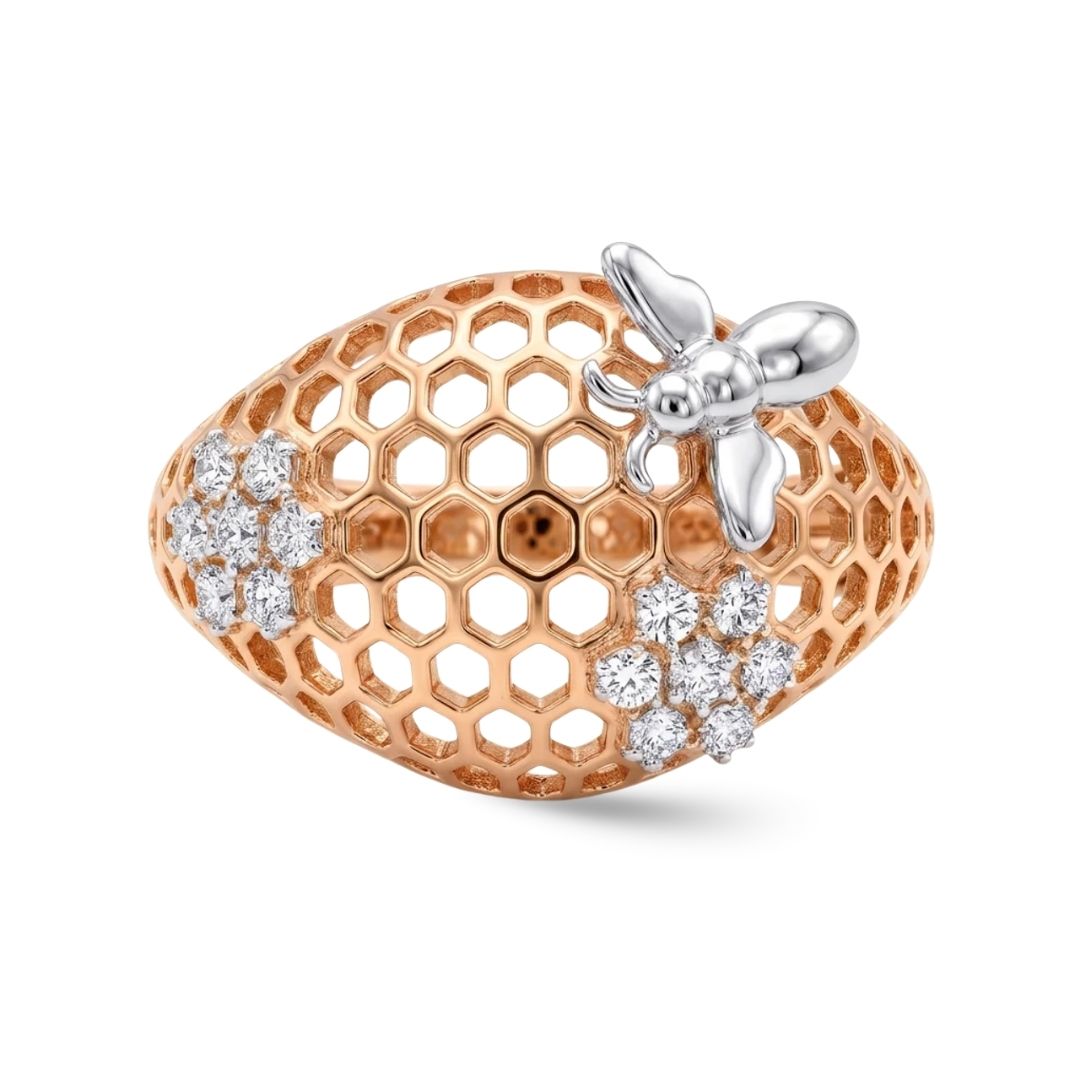 Golden Hive Pinky Ring
