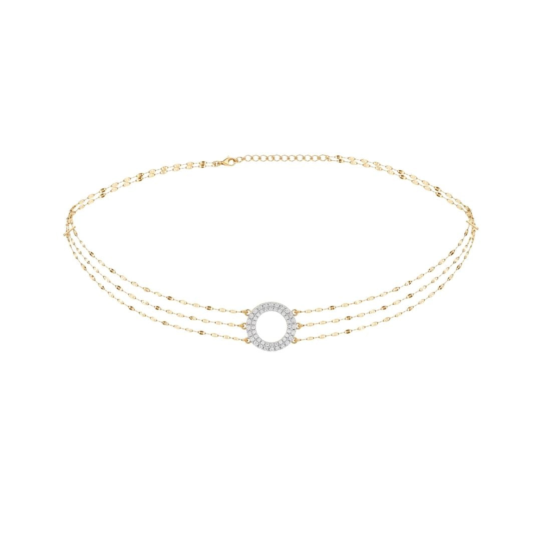 Aurelia Halo Triple-Strand Choker