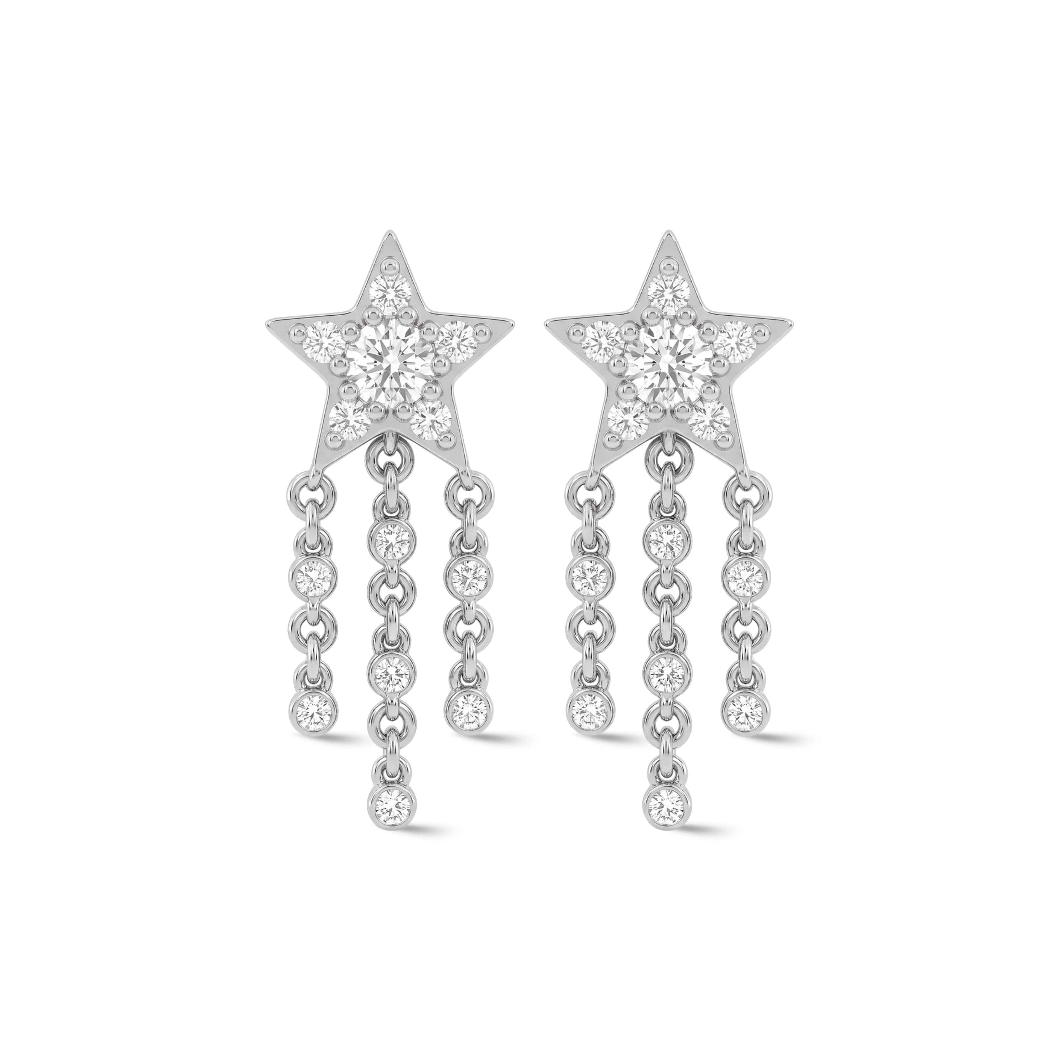 Star Drops Diamond Earrings