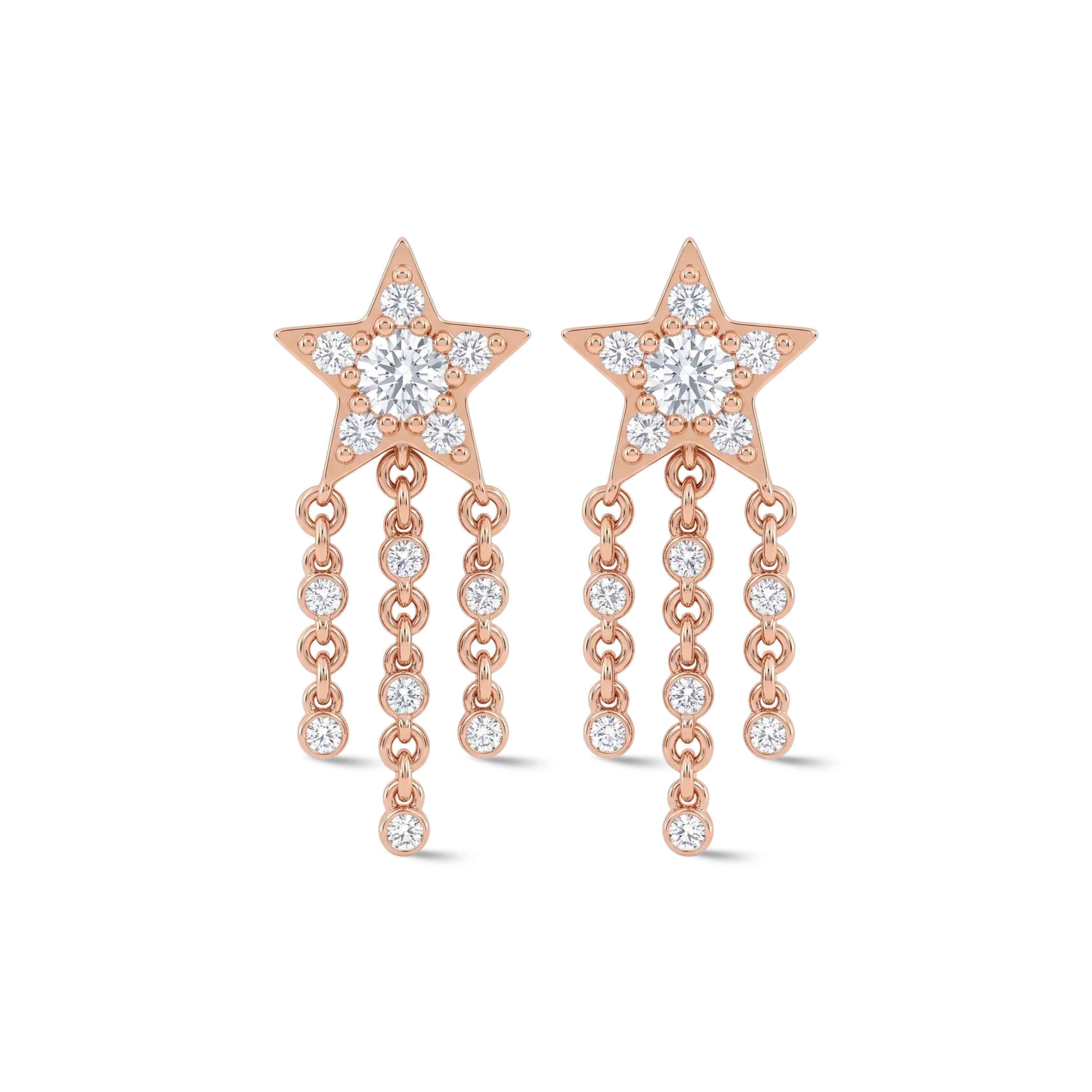 Star Drops Diamond Earrings
