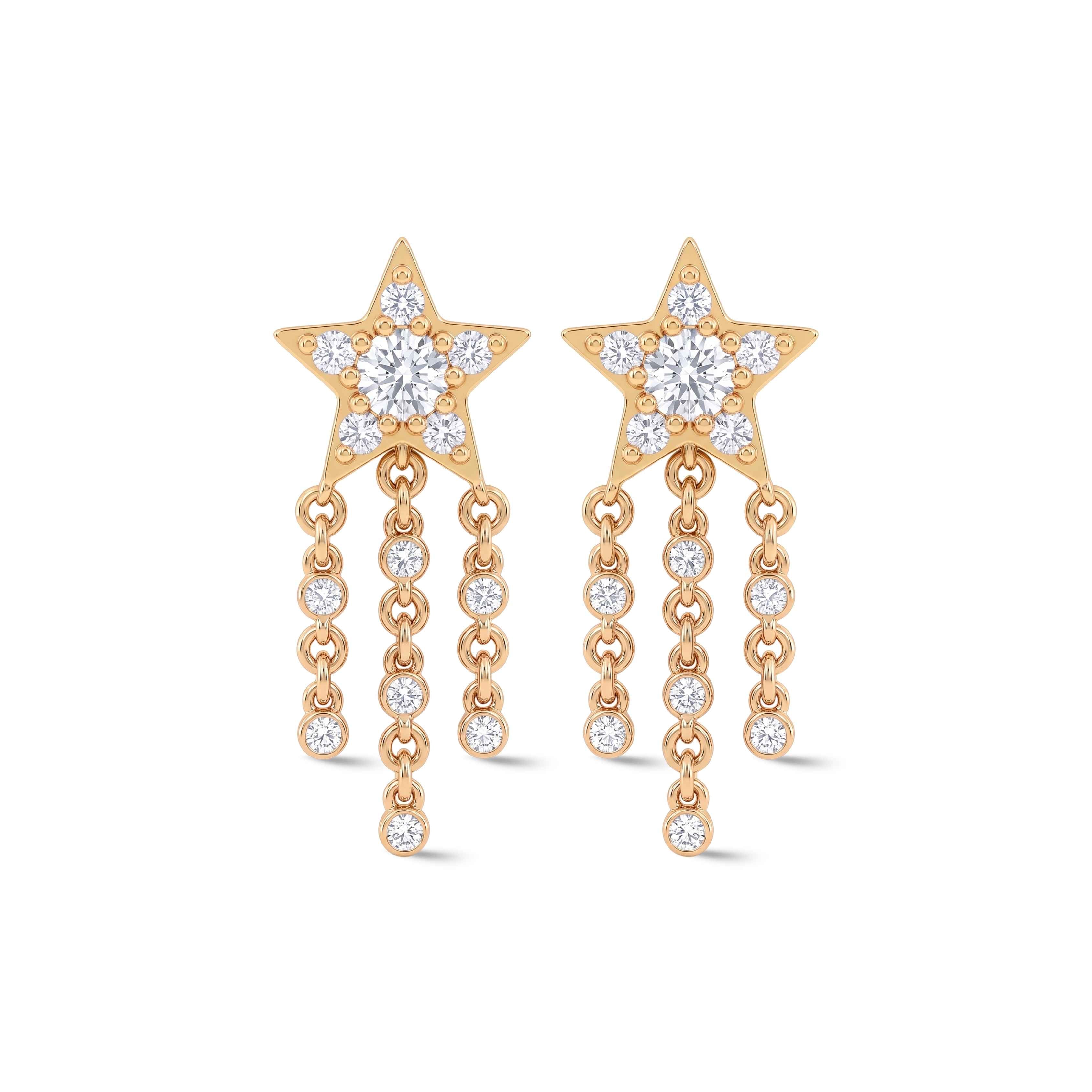 Star Drops Diamond Earrings