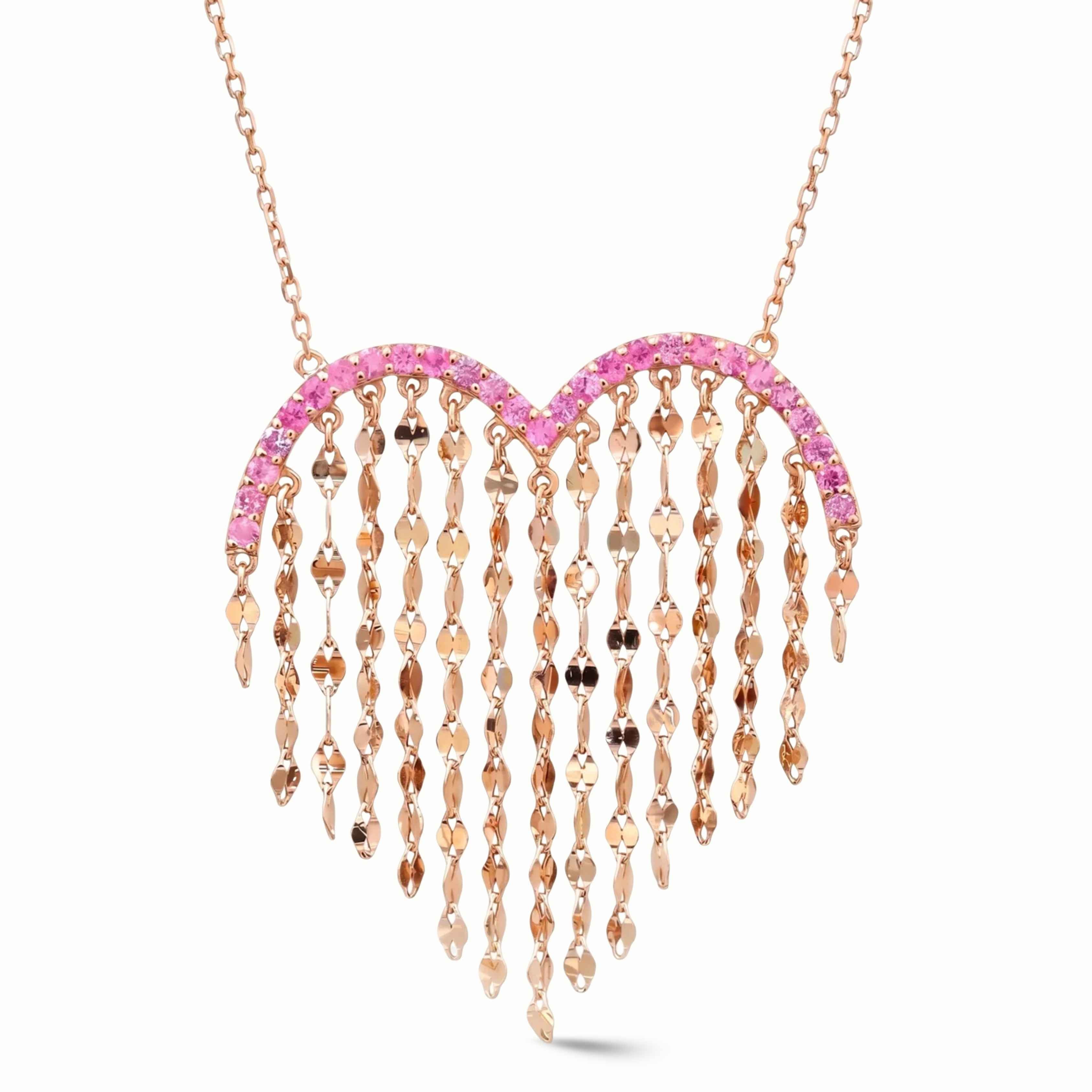 Heartstring Pink Sapphire Necklace