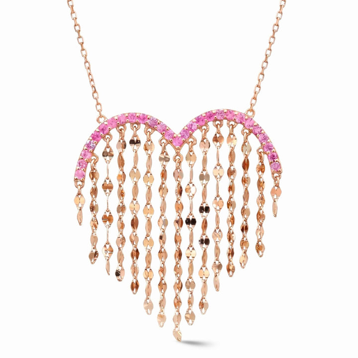 Heartstring Pink Sapphire Necklace